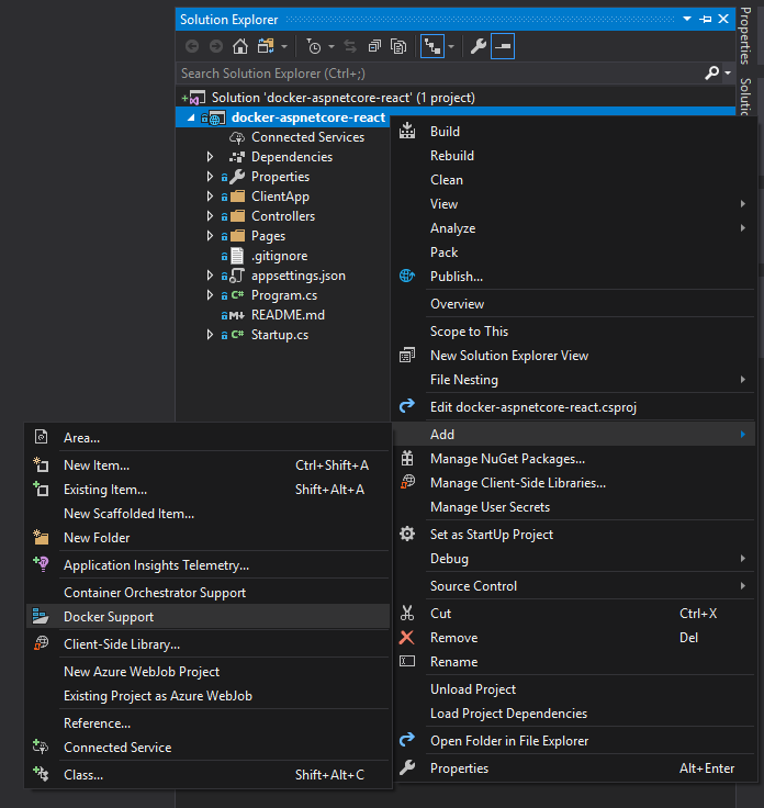 01-add-docker-support-to-aspnetcore-react-project